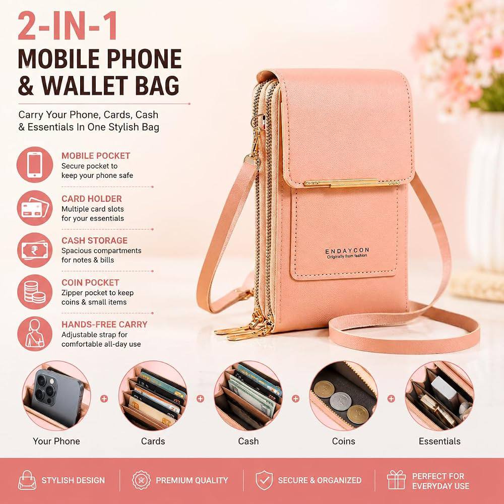 Touch Screen Phone Purse–Crossbody Wallet with Card &amp; Cash Holder (As Seen on TV)